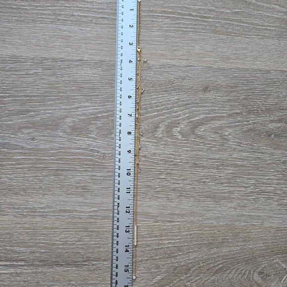 Lulus Alluring Sparkles 14kt Gold Rhinestone Layered Necklace New With Tags - Picture 13 of 16